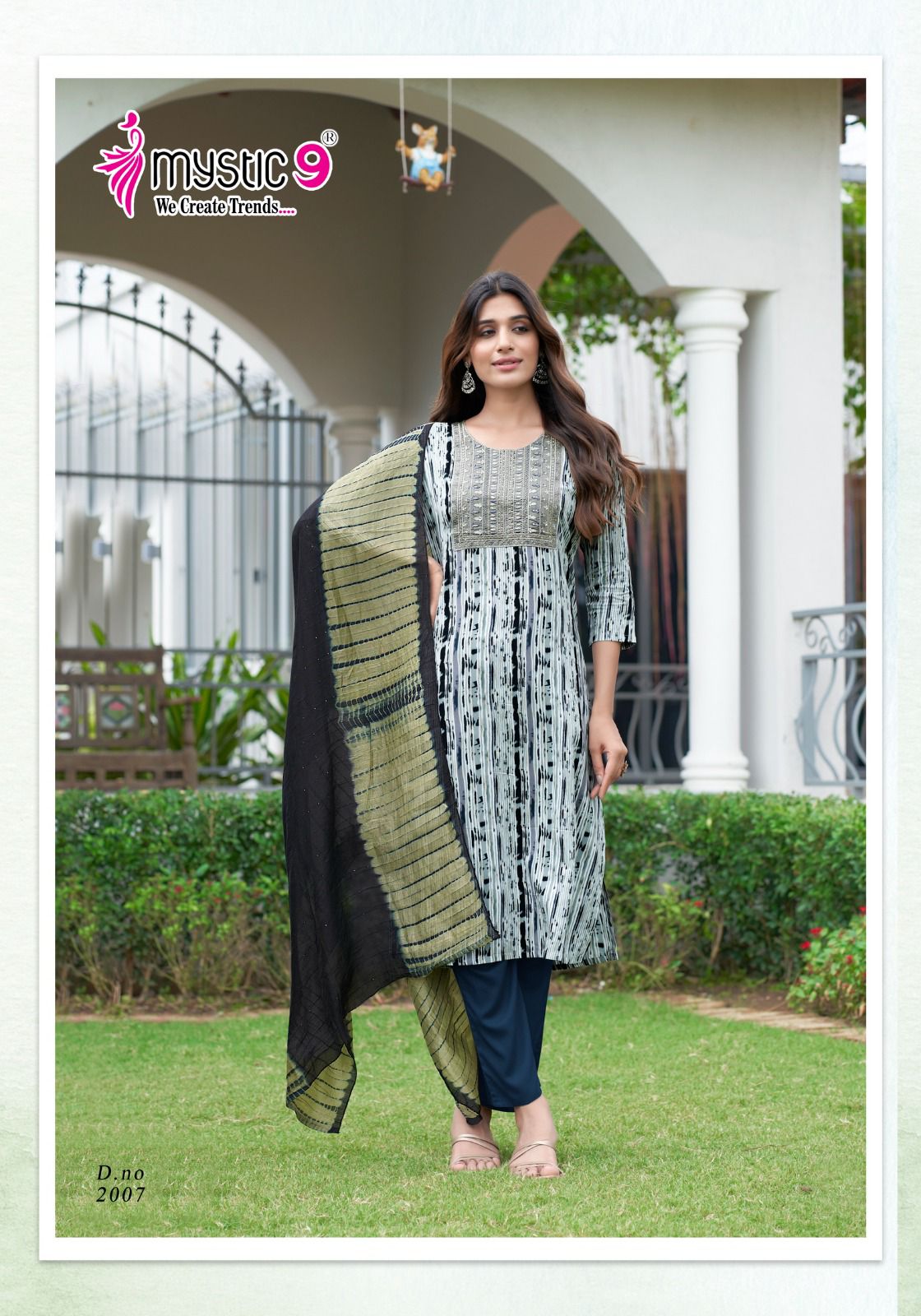 Sabri Vol 2 By Mystic 9 Rayon Printed Embroidery Kurti With Bottom Dupatta Wholesale Price In Surat